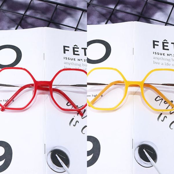 

harajuku personalized polygon transparent coarse frame myopia frame women's fashionable myopia glasses plain decorative glasses, Silver