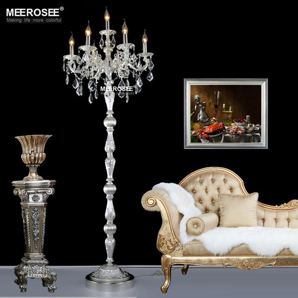Modern Crystal Floor Lamp Lustres Floor Stand Light Fixture Cristal Silver Gold Bronze S Gold Candelabra Standing Lamp High Quality Lighting Turquoise