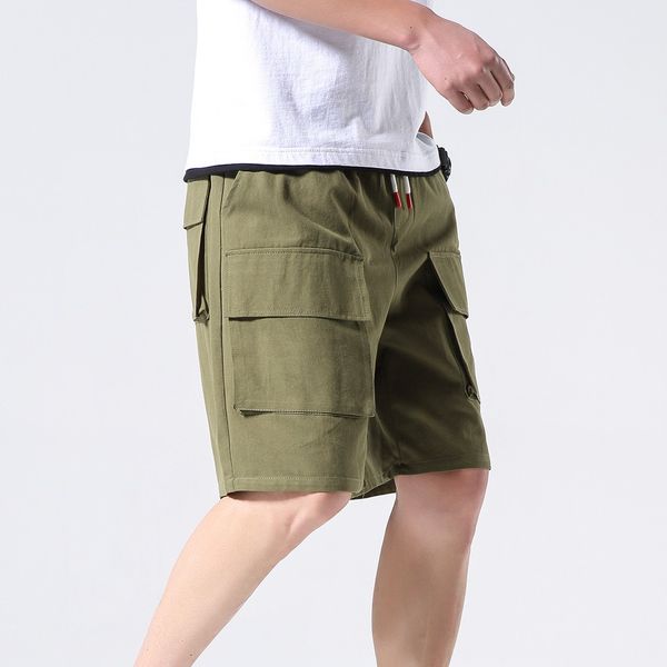 

men's shorts casual pure color outdoors pocket beach work trouser cargo shorts pant sweatpants clothes summer#g6, White;black