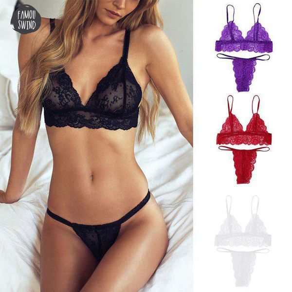

fashion 2019 new plus size women bra set embroidery 3 temptation back closure lingerie thin cup and black lace, Red;black
