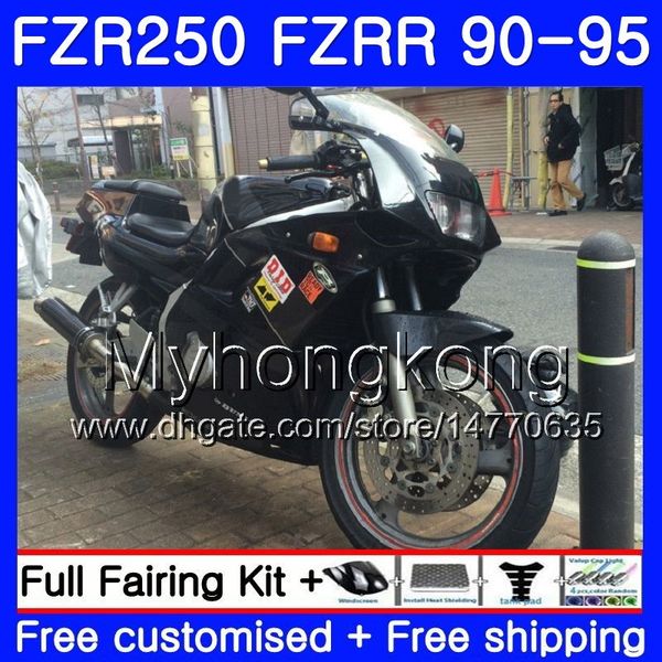 FZRR para YAMAHA FZR-250 FZR 250R FZR250 preto claro completo 90 91 92 93 94 95 250HM.4 FZR 250 FZR250R 1990 1991 1992 1993 1994 1995 kit de carenagem