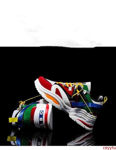 

2019 sport casual shoes lace-up 6cm women man eaf abo sneakers breathable