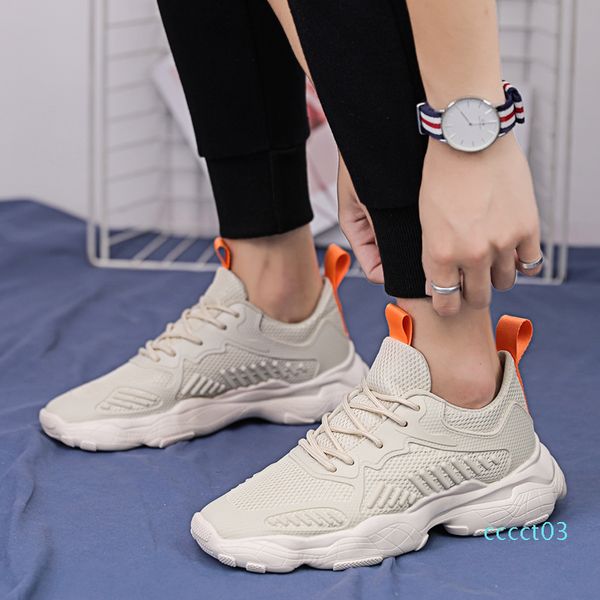 

men designer creamy-white lightweight platform casual shoes breathable outdoor indoor universal casual sneakers 39-44 ct3, Black
