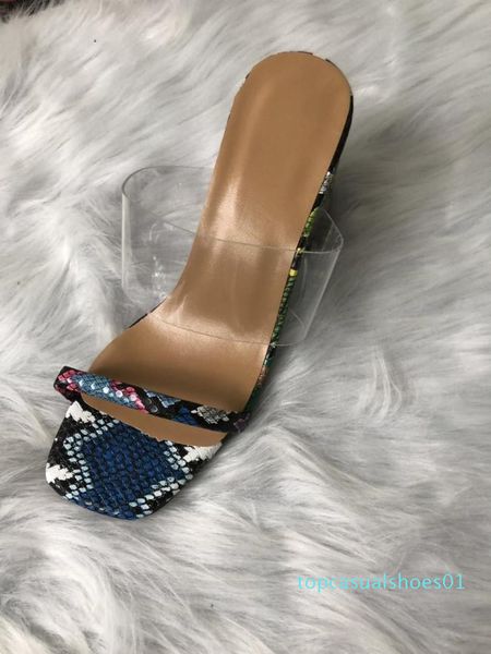 

2019 летние женские сандалии скольжения на высоком каблуке желе обувь дамы открытый праздник тапочки t01, Black