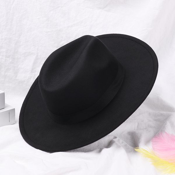 

womens felt hat winter fedora hat women vintage woolen british jazz cap streetwear felt hats for men women, Blue;gray