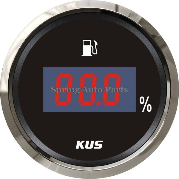 

kus 2" 52mm digital fuel level gauge meter 0-190ohm 12v 24v ky20001 with backlight