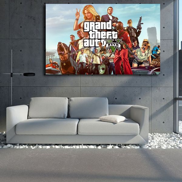 2019 Grand Theft Auto V Rockstar Games Wall Art Canvas Posters Oil Painting Wall Pictures For Bedroom Home Decor From Iwallart 6 33 Dhgate Com