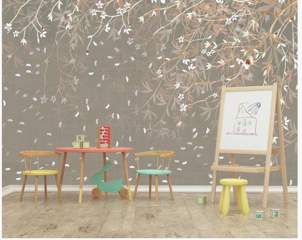 

hand drawn branches mural 3d wallpaper 3d wall papers for tv backdrop