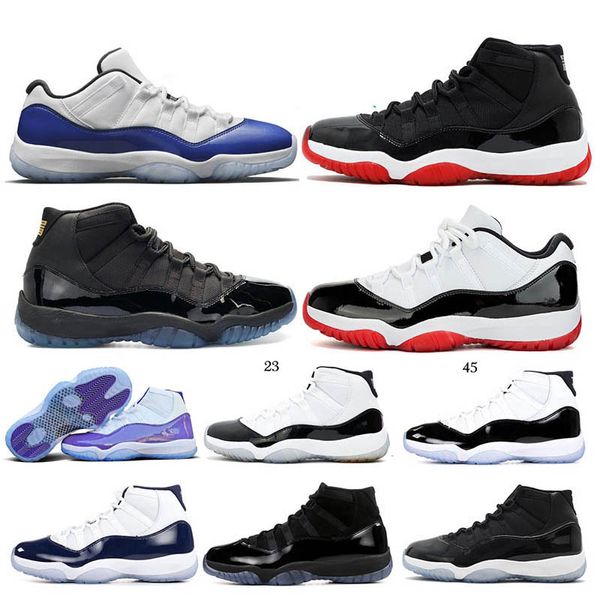 

11 11s men women basketball shoes withe bred low wmns concord 45 cap and gown gamma blue space jam metallic silver sports sneakers