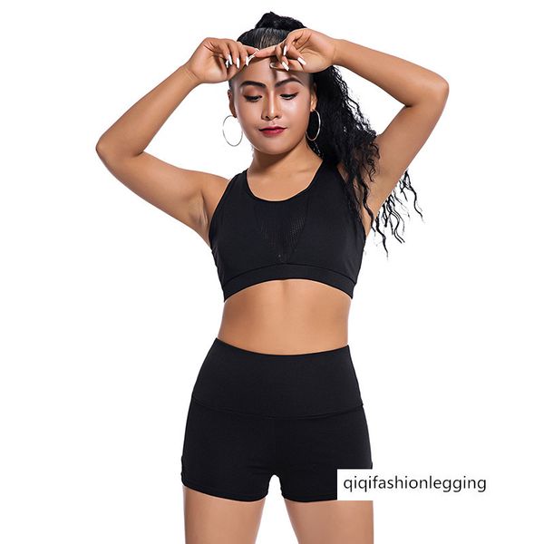 

yoga female sports fitness mesh speed dry outdoor suit, White;black