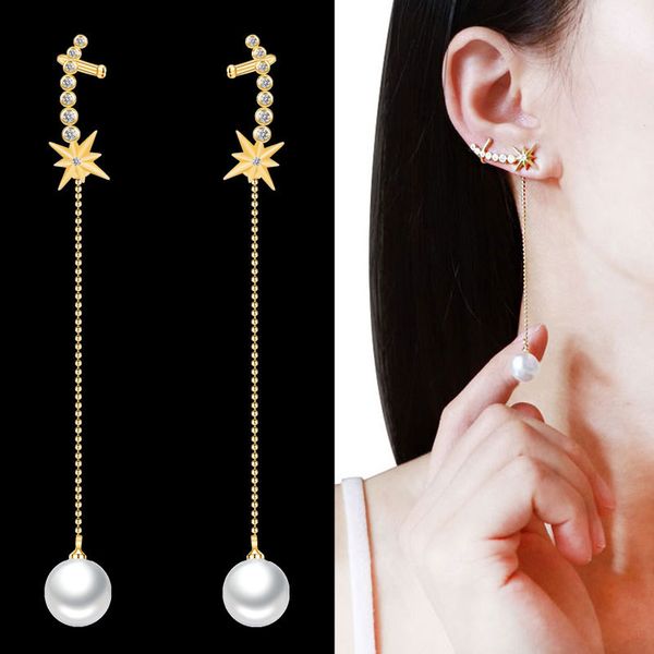 

aretes de mujer modernos 2019 fashion dangle earrings luxury long tassel earrings drop trendy for women, Silver