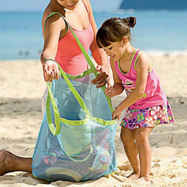 Çocuklar Oyun Çanta Bebek Plaj Oyuncakları Organizatör Kum Dışarıda Plaj Çantası Kılıfı Bez Mesh Çocuk Depolama Oyuncak Toplama Aracı