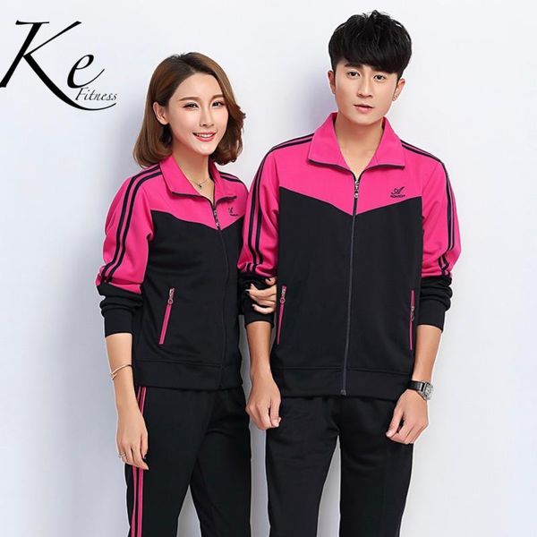 

ke new 2020 sport set man woman tracksuit autumn fashion big plus extra size 4xl jacket pants 2 pieces jogging running clothing, White;black
