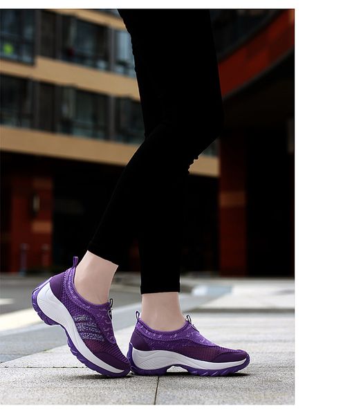 

2019 summer new hollow women's shoes mesh sneakers breathable casual shoes thick bottom increased mesh