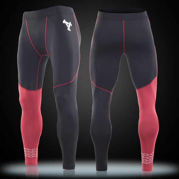 

mens compression pants sports running tights basketball g pants bodybuilding joggers jogging skinny black leggings trousers, Black;blue