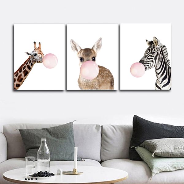 

funny animals wall pictures poster print canvas painting calligraphy decorative for living room bedroom home decor frameless
