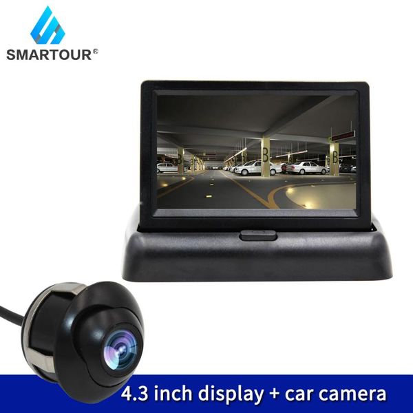 

smartour car hd video auto parking monitor reversing ccd car rear view camera with 4.3 inch rearview monitor