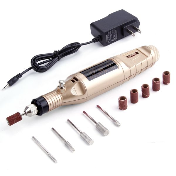 

1set power professional nail drill machine manicure tools pen pedicure nail file set nail tools 6 bits rotary burrs mill cutter