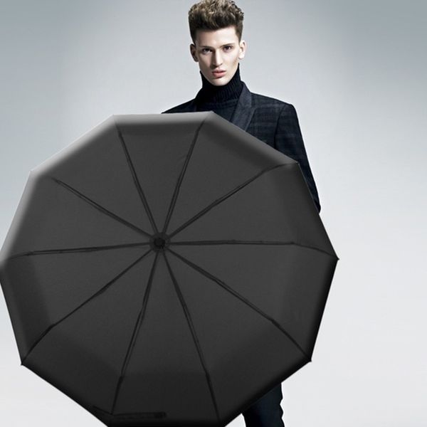 

automatic umbrella large outdoor rain umbrellas 8 bones 3 folding strong dustproof double layer sunshine rainy day sunshade