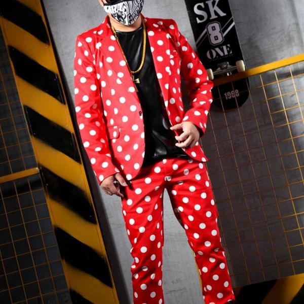 

wave point blazer men red suits designs jacket mens fashion coat stage costumes for singers clothes dance star style dress, White;black
