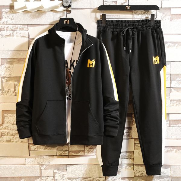 

solid tracksuit for men two pieces new fashion sweat men winter track suit sports tuta sportiva uomo sportswear pants hh50tz, Gray