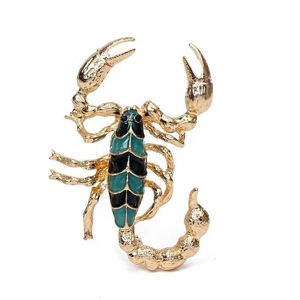 

2020 designer brooch men's shirt jacket personality dripping scorpion brooch pin badge retro domineering temperament jewelry, Gray