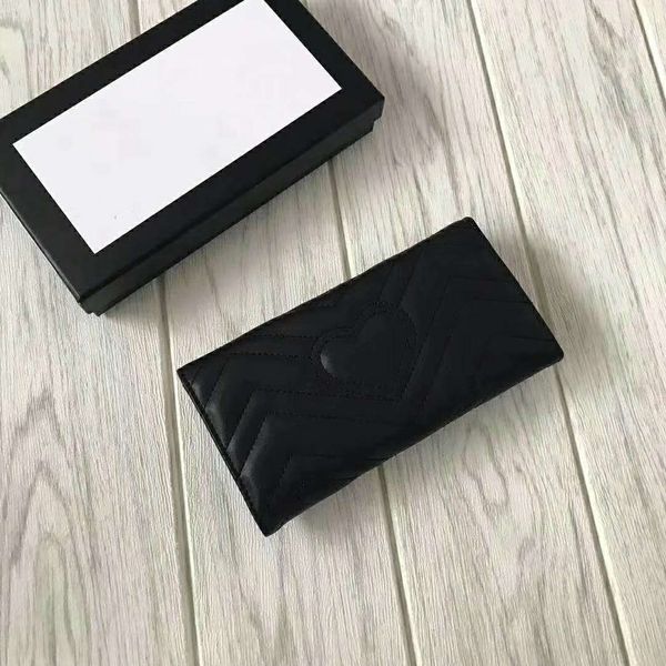 Moda bolsas embreagem G designer marca mulheres carteiras carteira de couro genuíno com caixa saco de pó carteira longa