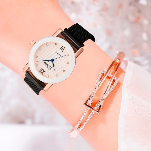 

luxury women watches simple ladies steel watch frosted dial elegant minimalism casual black female diamond clock for girl 2019, Slivery;brown