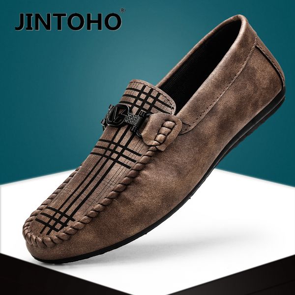 

jintoho leather men's casual shoes men's casual shoes flat breathable non-slip sports, Black
