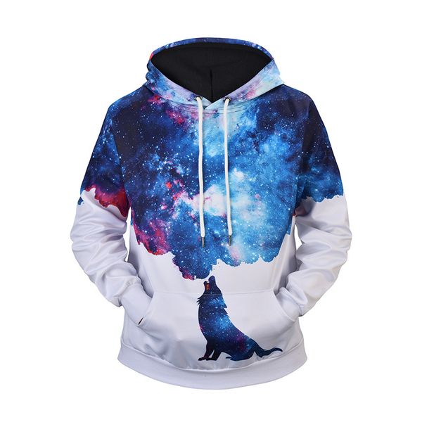 

новый хип-хоп hoodie 3d звезда вольфа печати моды личности hoodie парень стиль пара дизайнер hoodie плюс размер м-3xl, Black