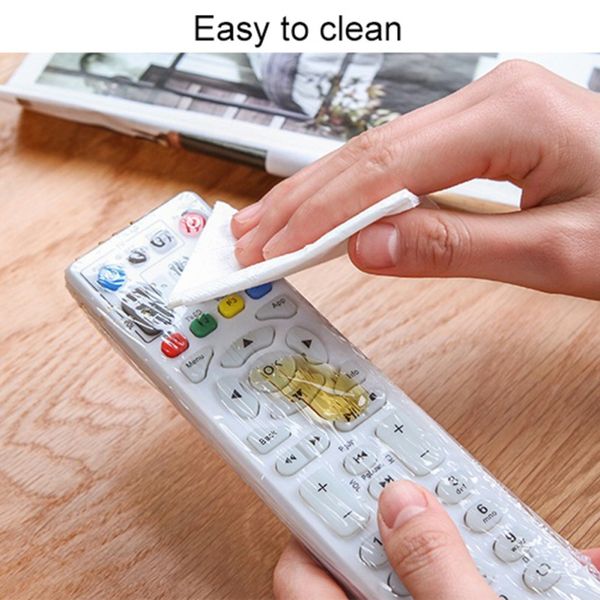 

10pcs waterproof tv remote control cover heat shrink film protector cover air condition remote control protector protective case