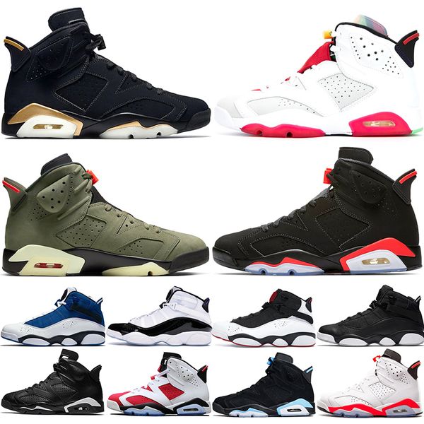 

6s men basketball shoes hare 6 rings mens dmp black infrared medium olive bred concord 2020 trainers sports sneakers size 40-47