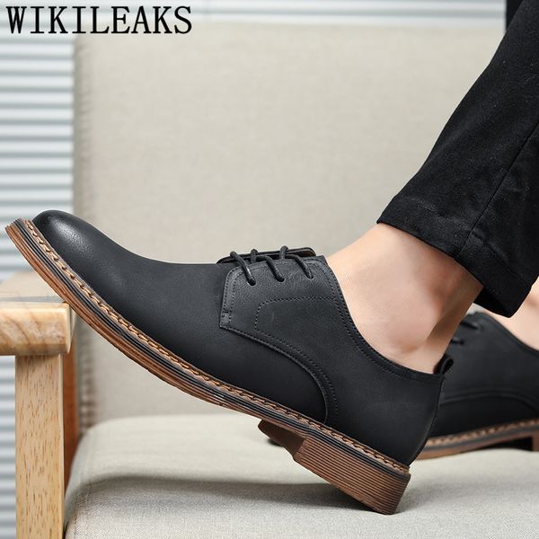 

business shoes men oxford leather coiffeur vintage shoes men classic luxury italian brand office formal buty meskie, Black