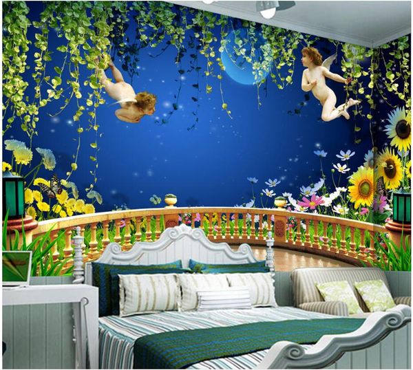 

wdbh custom p 3d wallpaper european little angel of love background living room home decor 3d wall murals wallpaper for walls 3 d
