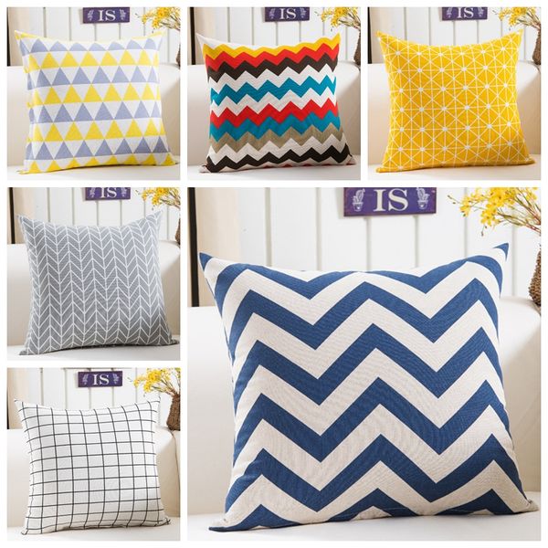 

45x45cm striped pillowcase geometric throw cushion pillow cover printing cushion pillow case bedroom office vt0095