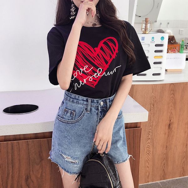 

septhydrogen brand ladies simple round neck graphic print t shirt summer casual minimalist short sleeve letter women tshirt, White
