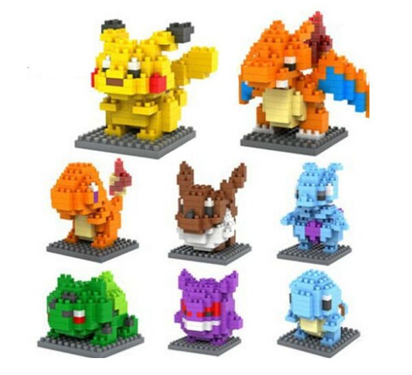 

LOZ Алмазные блоки Minifigure 3D головоломки строительных блоков 8 стиль Gengar Lapras Charmander Bulbasaur Джени черепаха Кирпич игрушки