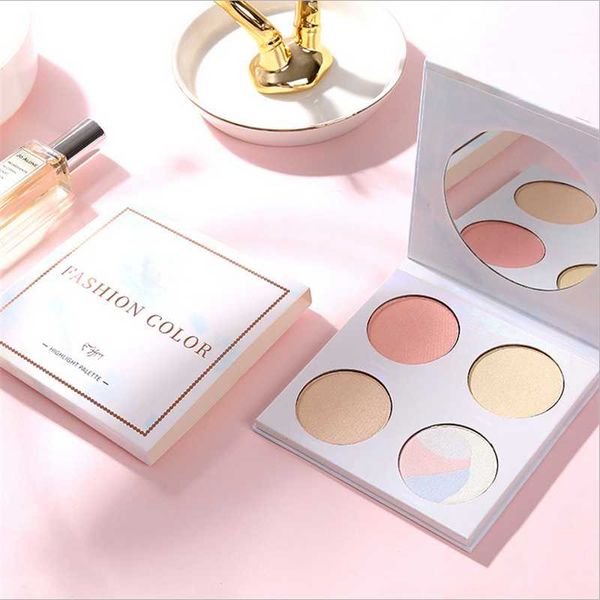 

4 colors high gloss powder to brighten skin color blush brightens complexion