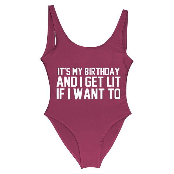 

это мой день рождения, и я получаю lit, если я хочу письмо печати one piece купальники 2019 купальники monokini девочки bodysuit женщины, White;black