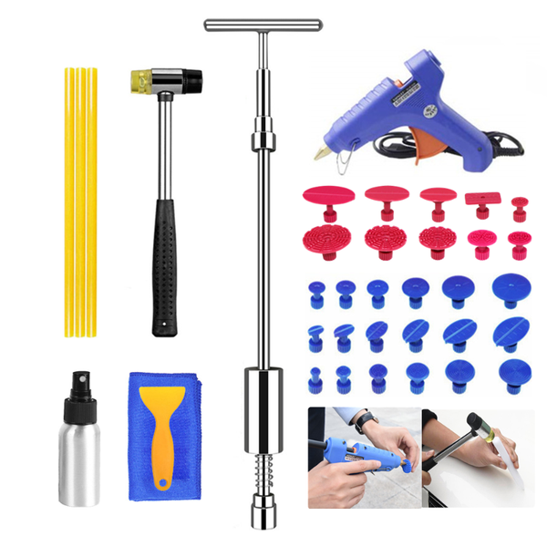 

furuix pdr car dent puller kit, paintless dent repair remover, pro slide hammer tools pdr tools