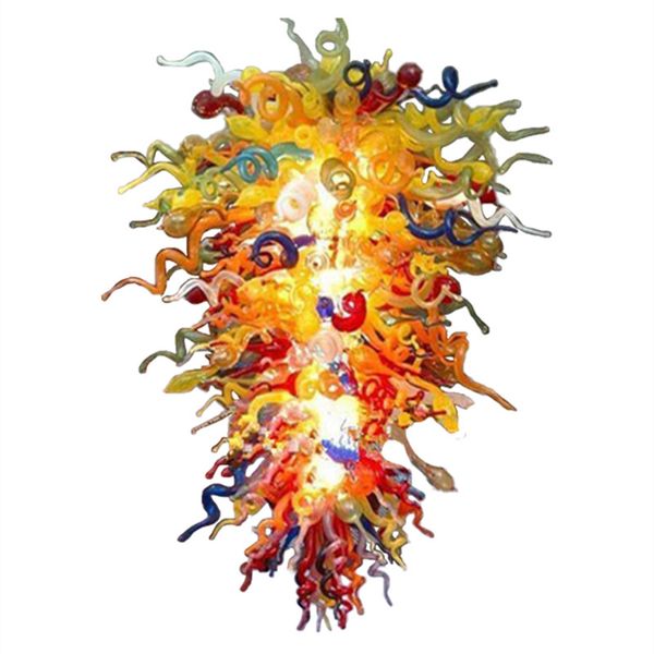 

modern multi color murano glass lamp led chain pendant lights e14 art deco hand blown glass chandelier lighting american style chandeliers
