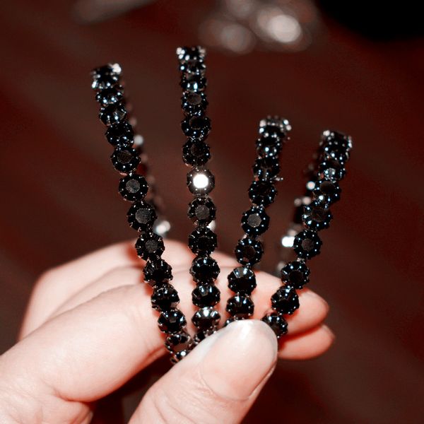 

shiny black crystal hoop earrings for women fashion jewelry bohemian big circle collection earrings accessories, Golden;silver