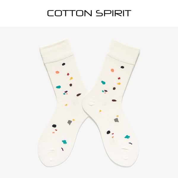 

a new pair of spring and autumn female socks students doodle simple fashion cotton socks, Black;white