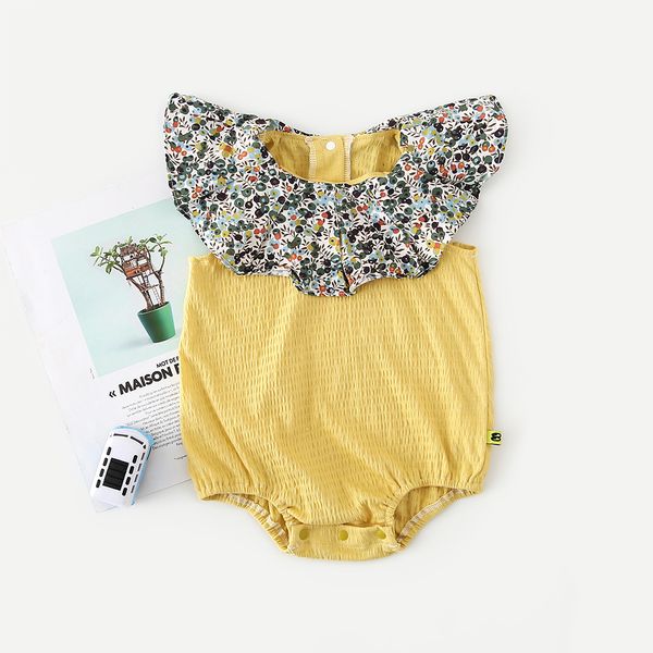 

Girl baby Summer clothing kids Sleeveless Flower Collar romper Print 100% cotton baby romper Baby & Kids Clothing