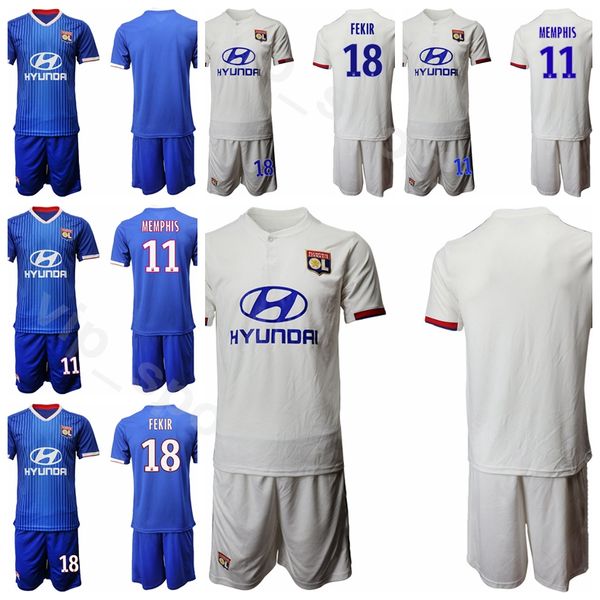 

19-20 Soccer Lyon 9 Moussa Dembele Jersey Set 11 Memphis Depay 8 Houssem Aouar 10 Bertrand Traore Nabil Fekir Football Shirt Kits