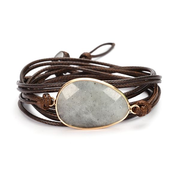 

women's healing wrap bracelet natural stone labradorite boho friendship rope bracelets drop shipping, Golden;silver