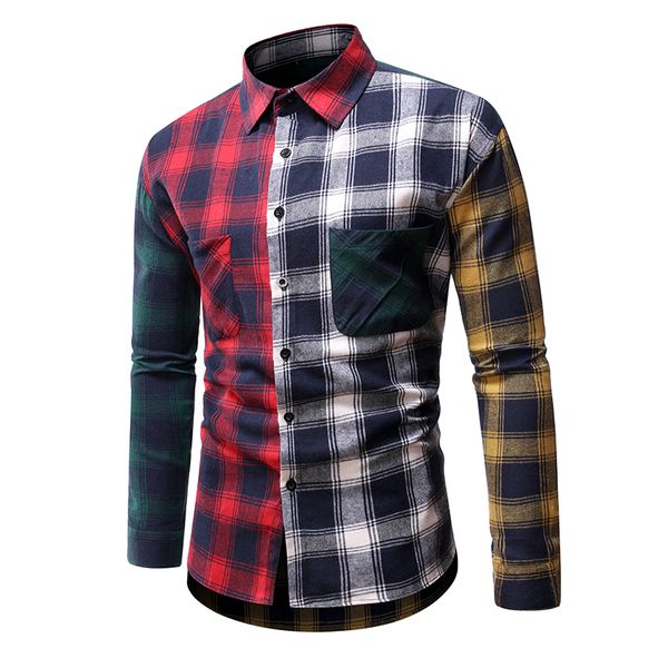 

men's casual shirts shirt for men stripe colorblock pocket decoration long sleeve blouse male fashion loose spring 2021, White;black