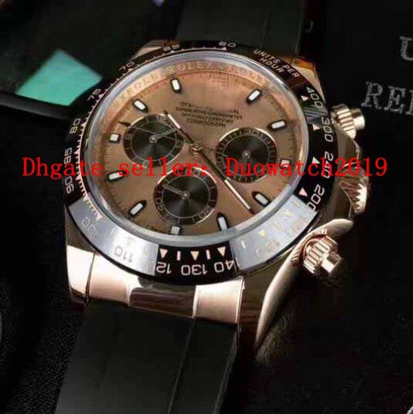 

3 styles mens superlative watch 40mm cosmograph no chronograph mechanical 18k yellow gold rose gold automatic watches, Slivery;brown