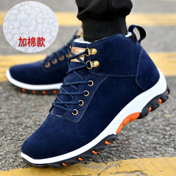 

2019 new men snow boots warm fur winter shoes men winter boots footwear plus size ankle sneakers mens shoes, Black