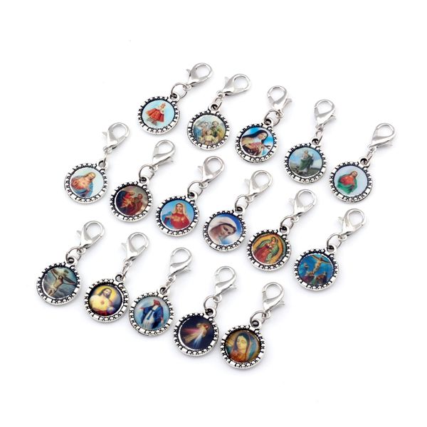 

значок 150pcs круглый иисус христос плавающий lobster застежками шарм шариков шарма браслета церковные ювелирные изделия рождественские пода, Bronze;silver